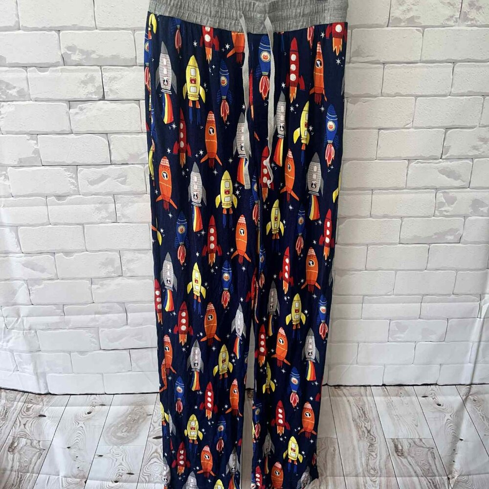 Rockets space bamboo small mens  Pajama Pants by Little Sleepies